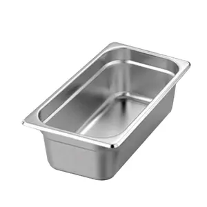 1/3 su misura GN Gastronorm Food Pan di 6.5cm di profondità in metallo contenitore per alimenti Hospitality fornisce cibo cucina calda