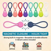 Attaches-câbles magnétiques en silicone réutilisables avec aimants puissants pour organiser les câbles USB et les écouteurs, peuvent être accrochés pour une gestion des câbles bien organisée