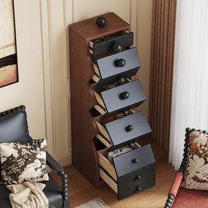 Moderno Mobile Contenitore a Cinque Cassetti in Legno Massello, Pietra e Acciaio Inossidabile con Garanzia di 1 Anno per Soggiorno - Product Image 3