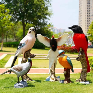 Custom Fiberglass Bird Sculpture Life Size Eagle Dove Owl Swan Ostrich Animal Statue for Garden Park Decoration - Product Image 1