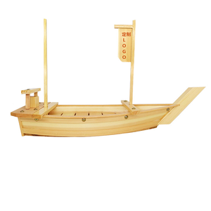 Vente chaude Restaurant Bateau En Bois Plateau De Service En Forme De Bateau À Sushi De Taille Personnalisée - Product Image 1