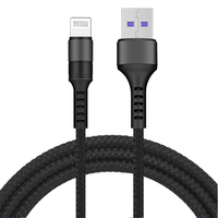 Cable trenzado de nailon con logotipo personalizado de calidad de fábrica, cable largo de 1M, 2M, 3M, carga rápida 3A para iPhone 6 7 11 12 13, Ordenador de cobre puro