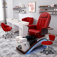 Fauteuil de pédicure personnalisé avec massage des pieds, fauteuil de spa pour les pieds et ensemble de table de manucure pour salon de manucure