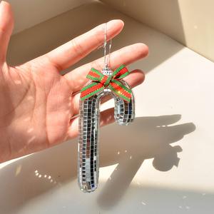 Adorno de Bastón de Caramelo Navideño con Bola de Discoteca - Pequeña Bola de Espejo con Forma de Bastón <span class=keywords><strong>para</strong></span> Árbol de Navidad, Decoración Navideña <span class=keywords><strong>para</strong></span> el Hogar, Regalo <span class=keywords><strong>para</strong></span> Fiestas - Product Image 5