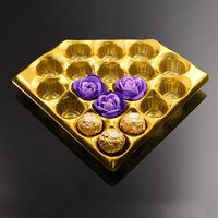 Boîtes d'emballage en blister en PET recyclé plaqué or écologiques personnalisées Yuxuan pour contenants alimentaires en chocolat