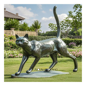 Statue de chat égyptien Statue de chat artisanale en <span class=keywords><strong>bronze</strong></span> Statue d'animaux de compagnie en laiton grandeur nature - Product Image 3