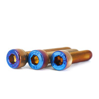 Kit de boulons métriques pour moto à tête hexagonale bleue en titane, grade 5, filetage standard M4-M10