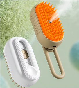 3-in-1多機能セルフクリーニングマッサージペット用ヘアブラシ折りたたみ式使いやすいグルーミングスチームクリーナー猫犬