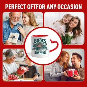 Taza <span class=keywords><strong>de</strong></span> café <span class=keywords><strong>de</strong></span> cerámica <span class=keywords><strong>de</strong></span> 11 Oz <span class=keywords><strong>de</strong></span> la marca Diytree con cita "I Love Books More Than Just One" y mango en forma <span class=keywords><strong>de</strong></span> corazón para escritores - Product Image 6