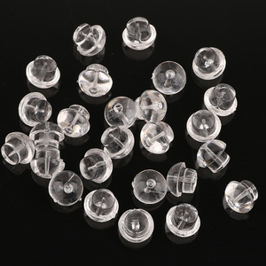 Bouchons d'oreilles en forme de champignon, en résine plastique transparente, 4.4x5mm, pour la fabrication de boucles d'oreilles, accessoires de bijoux DIY - Product Image 3
