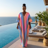 Nouvelle Robe d'été africaine ample et décontractée à rayures verticales, imprimé ethnique, style Bubu, pour maman, grande taille, collection 2026