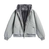 Blouson matelassé à capuche zippé Condor Eagle Hiver 2026 en nylon/coton, coupe classique, vêtement de travail, uni, brodé, épaissi, unisexe