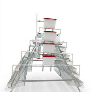 Cages à poules pondeuses 4 niveaux type A, cages en batterie pour 128 poules, production d'œufs en ferme avicole, galvanisées - Product Image 1