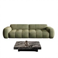 Ensemble de canapés 3 pièces, meubles de salon, canapé modulaire moderne de luxe, velours compressé capitonné vert olive, meubles de salon