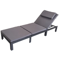 Chaise longue de jardin en rotin pour l'extérieur