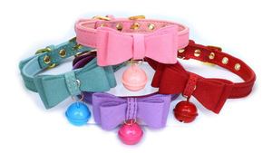 Bulk Puppy microfibra Luxe Multicolor eleganti collari per <span class=keywords><strong>cani</strong></span> a coda piccola rosa per <span class=keywords><strong>cani</strong></span> di piccola taglia con fiocco - Product Image 2
