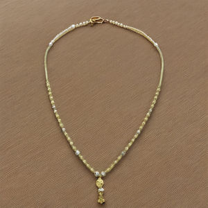 Cadena de cuentas doradas Dokiyu con colgante de dos tonos, joyería elegante tradicional para uso diario para mujeres - Product Image 4