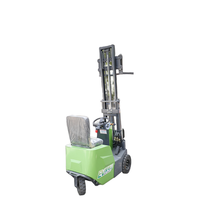 Nouveau chariot élévateur électrique compact, batterie au plomb-acide, pneus pneumatiques, longueur de fourche 1000 mm, traction avant, déplaceur latéral électrique 500 mm