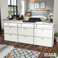 Modulaire Vintage Métal Buffet Armoire Combinaison Cuisine Acier Rangement Placard Chevet Table de Chevet Armoire Modulaire
