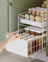 Offre Spéciale multi-usages cuisine salle de bain tiroir coulissant armoire panier de rangement étagère à épices en métal tirer sous évier support de rangement