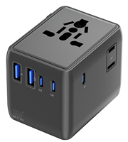Adaptateur de voyage universel 100W et batterie externe EU/US/AU/UK pour iPhone MacBook Ordinateur portable Appareil photo PD3.0 QC3.0 Chargeur rapide tout-en-un