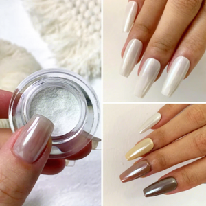 Poudre de Perle Blanche Effet Chromé Brillant pour Manucure DIY, Décoration d'Ongles, Pigment Scintillant - Product Image 2