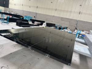 Atmos hiện đại tự động nhôm + kính không khung cửa nhà để xe Mỹ gương thiết kế màu đen cắt điều khiển từ xa 5 năm - Product Image 2