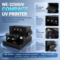 Imprimante UV de bureau A3 avec impression de poudre dorée brevetée pour coques de téléphone, étiquettes en cristal, tout-en-un, double mode, mondiale