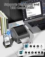 Printer Label Pengiriman Nirkabel Phomemo D520BT 4x6 203dpi Printer Barcode Thermal untuk Penggunaan Gudang dan Kantor