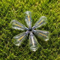 Coque en plastique incassable ST38 1W pour ampoules à filament globe E12 pour guirlandes lumineuses de jardin étanches AC/DC/solaires