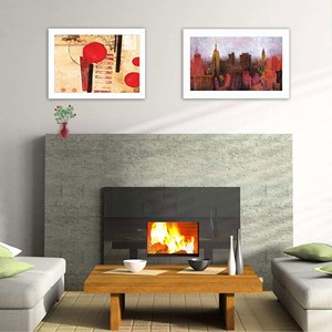 HMS Set di due NYC armonia 1 stampa da parete con cornice bianca - Product Image 4