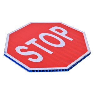 Hand Held Double Sided Reflective Pedestrian Crossing Guard <strong>Traffic</strong> Control Paddle Handheld Safety Warning Stop <strong>Traffic</strong> Signs - Product Image 3