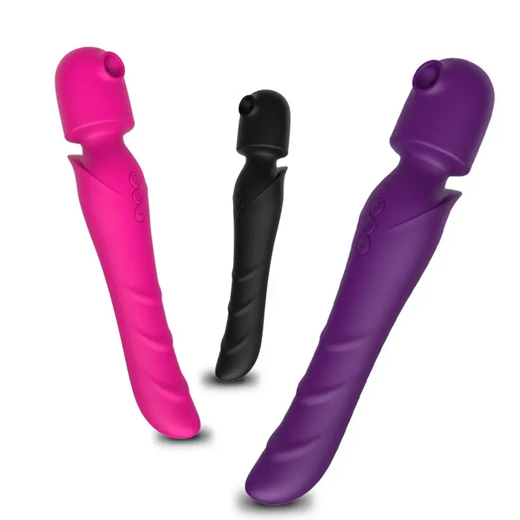 Volwassen Producten Dual Head Oplaadbare Clit Sucker Vrouwen Vibrator Stok 10 Frequentie Av Wand Massager