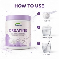 Poudre de créatine OEM, L-leucine, L-carnitine, soutien musculaire, poudre de créatine pour avant et après l'entraînement, hommes et femmes