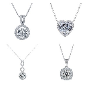 <span class=keywords><strong>สร้อย</strong></span>คอชุบทองคำขาวสำหรับผู้หญิง2กะรัตสร้อยคอจี้รูปเรขาคณิตแปดหัวใจและลูกศร - Product Image 3