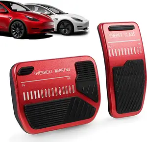 Pedal aluminium otomatis, Set bantalan Pedal kaki kompatibel dengan Tesla Model 3/Y, aksesori Pedal performa ditingkatkan