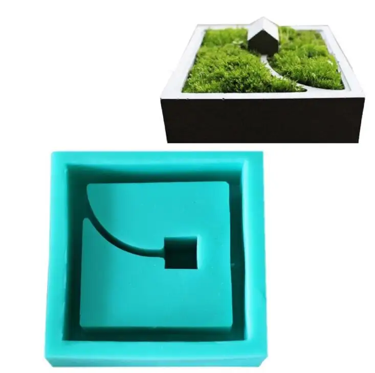 HY Architectural Square Flower Pot Silicone Mold for Succulent Planter