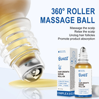 Sérum liquide transfrontalier pour la croissance des cheveux Roll-On Ball Huile essentielle pour le soin des cheveux Verre de douceur du cuir chevelu 30ml