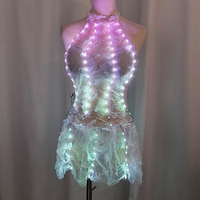 Jupe lumineuse LED blanche colorée, robe lumineuse tendance, tenue scintillante sexy pour soirée, club, mariage, soirée dansante, accessoires de rave