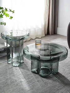 <span class=keywords><strong>Tavolino</strong></span> da Caffè Rotondo in <span class=keywords><strong>Vetro</strong></span> a Petalo, Stile Moderno e alla Moda, <span class=keywords><strong>Tavolino</strong></span> Trasparente <span class=keywords><strong>Colorato</strong></span> per Soggiorno - Product Image 4