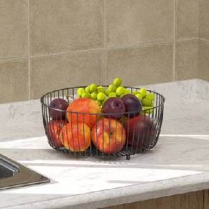 WIREKING - Colección de Cestas de Frutas de Alambre Metálico Negro Minimalista - Organizador de Almacenamiento de Cocina Multiusos - Product Image 6