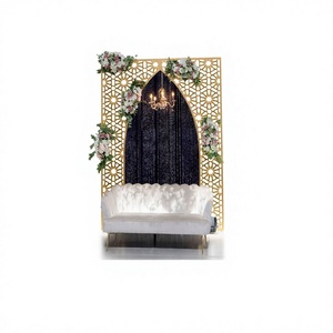 Paneles Láser Decorativos Personalizados de Fábrica, Estilo Arco, para Decoración de Ceremonias Mehndi/Haldi, Recepciones Nocturnas - Product Image 1