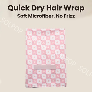 SOLPOP Asciugamano per Capelli in Microfibra Personalizzato, Extra Large, Elastico, ad Asciugatura Rapida, Assorbente, per Donne - Product Image 3