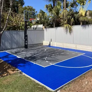 Çıkarılabilir basketbol kort zemini arka bahçe Pickleball mahkemesi Mini kort zemini ing fayans açık Pp malzeme askıya döşeme