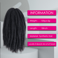 Extensions de cheveux synthétiques en torsades cubaines de 18 pouces en gros, cheveux afro crépus en torsades