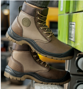 DFS104 <b>Black</b> Brown Customized Stock Wholesales Safety Shoes Ankle <b>Boots</b> - Product Image 4