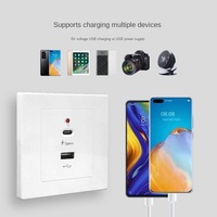 Prise murale USB à charge rapide intelligente universelle à 2 ports, adaptateur de prise USB type-c 18W, prise électrique UK 220V murale