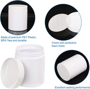 Wholesale 27oz 40oz 60oz Empty Food Storage Containers White HDPE Plastic Plain Bottle <b>Screw</b> <b>Top</b> <b>Jars</b> Lids for Spice Powder - Product Image 3