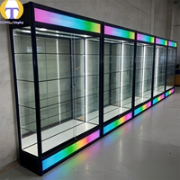 Vitrine Moderne Personnalisée en Verre Trempé avec Éclairage LED, en Aluminium et MDF, 4-6 Pieds, pour Cigarettes, Marque HongTai