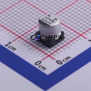 ตัวเก็บประจุอิเล็กโทรไลต์อะลูมิเนียมแบบ SMD รุ่น UWT1A220MCL1GB, ขนาด D5xL5.4 มม., 22uF, 20%, 10V, 27mA-120Hz - Product Image 1